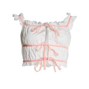 Collective The Label Womens/Ladies Lace Up Crop Top / White